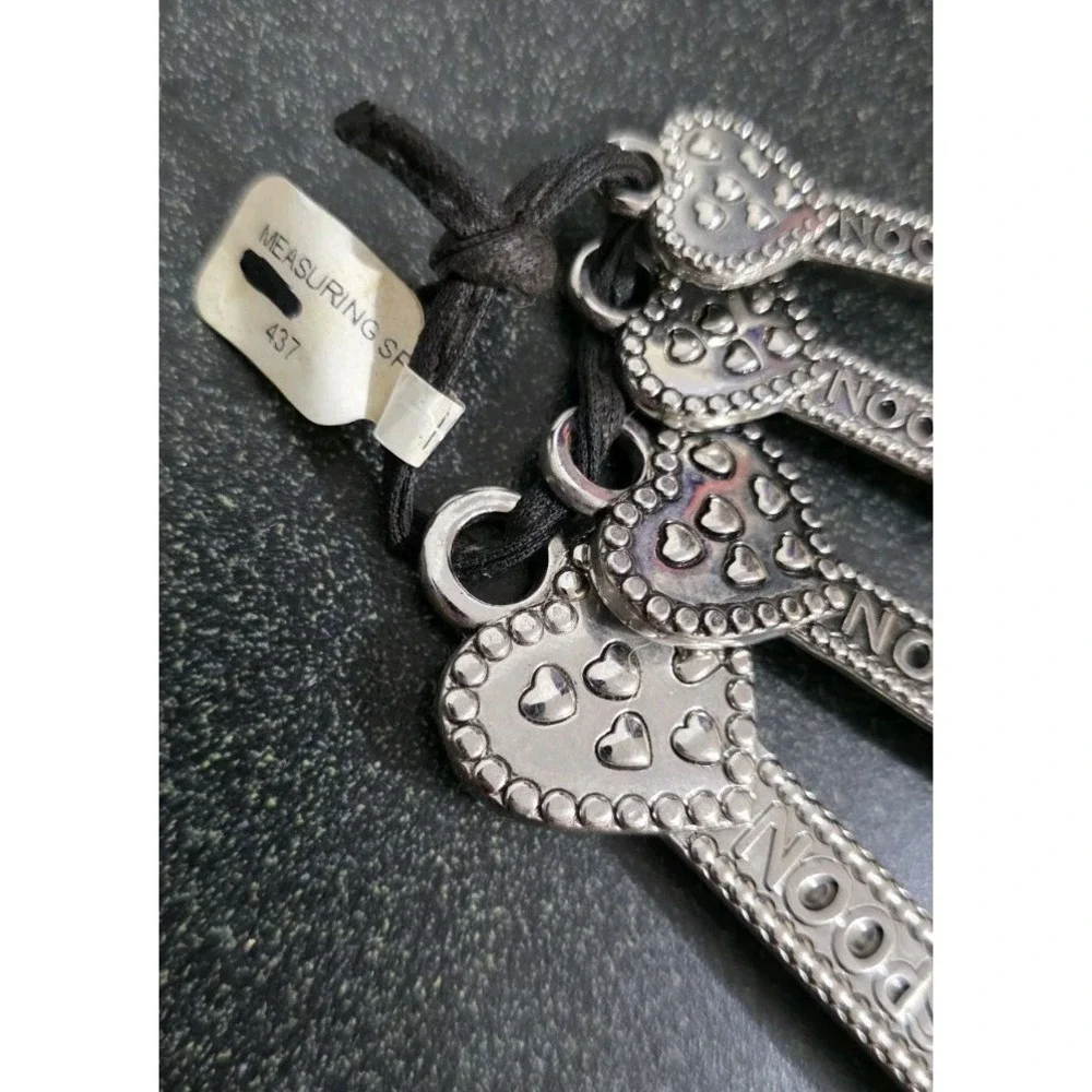 Vintage Ganz Angels Hearts & Stars 4 Piece Zinc Alloy Metal Measuring Spoon‎ Set